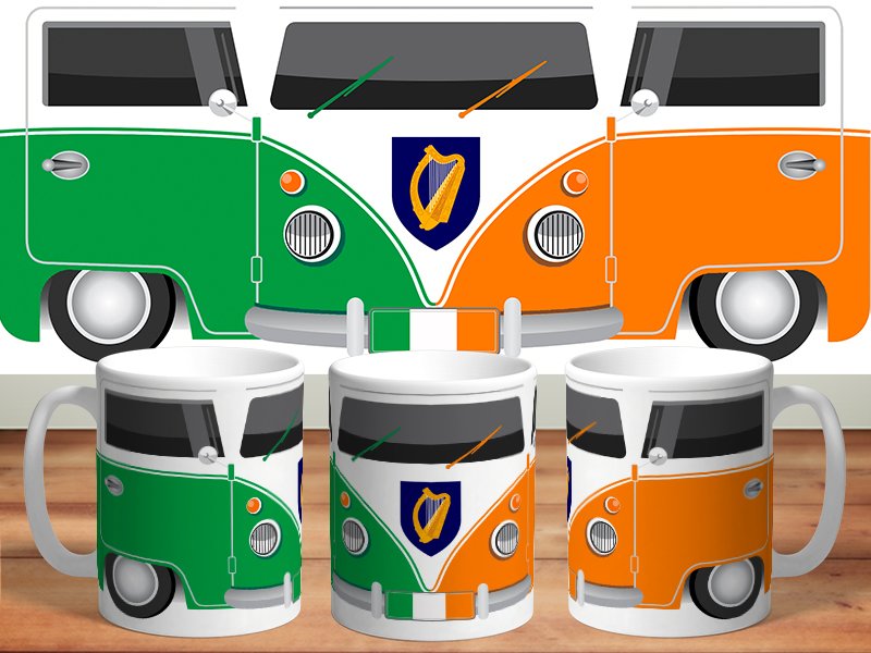 Irish Harp Campervan Mug