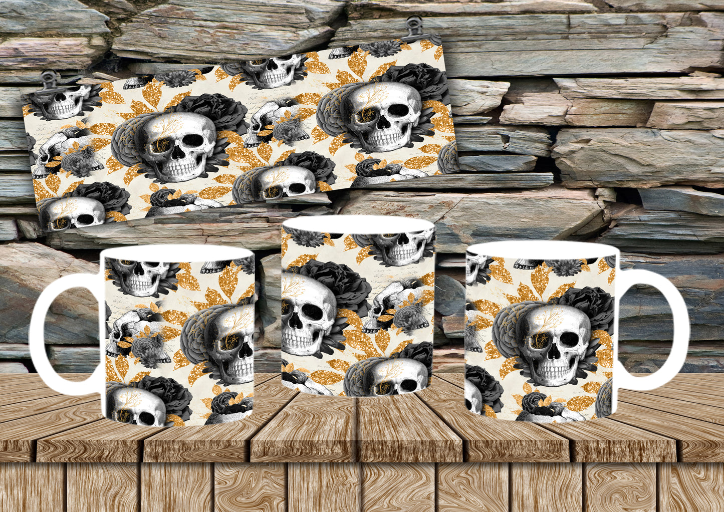 Skulls & Gold Leafs Mug